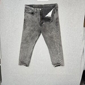 Levi's 522 Men Jeans 36X30 Gray Denim Slim Taper 24" Inseam Hemmed